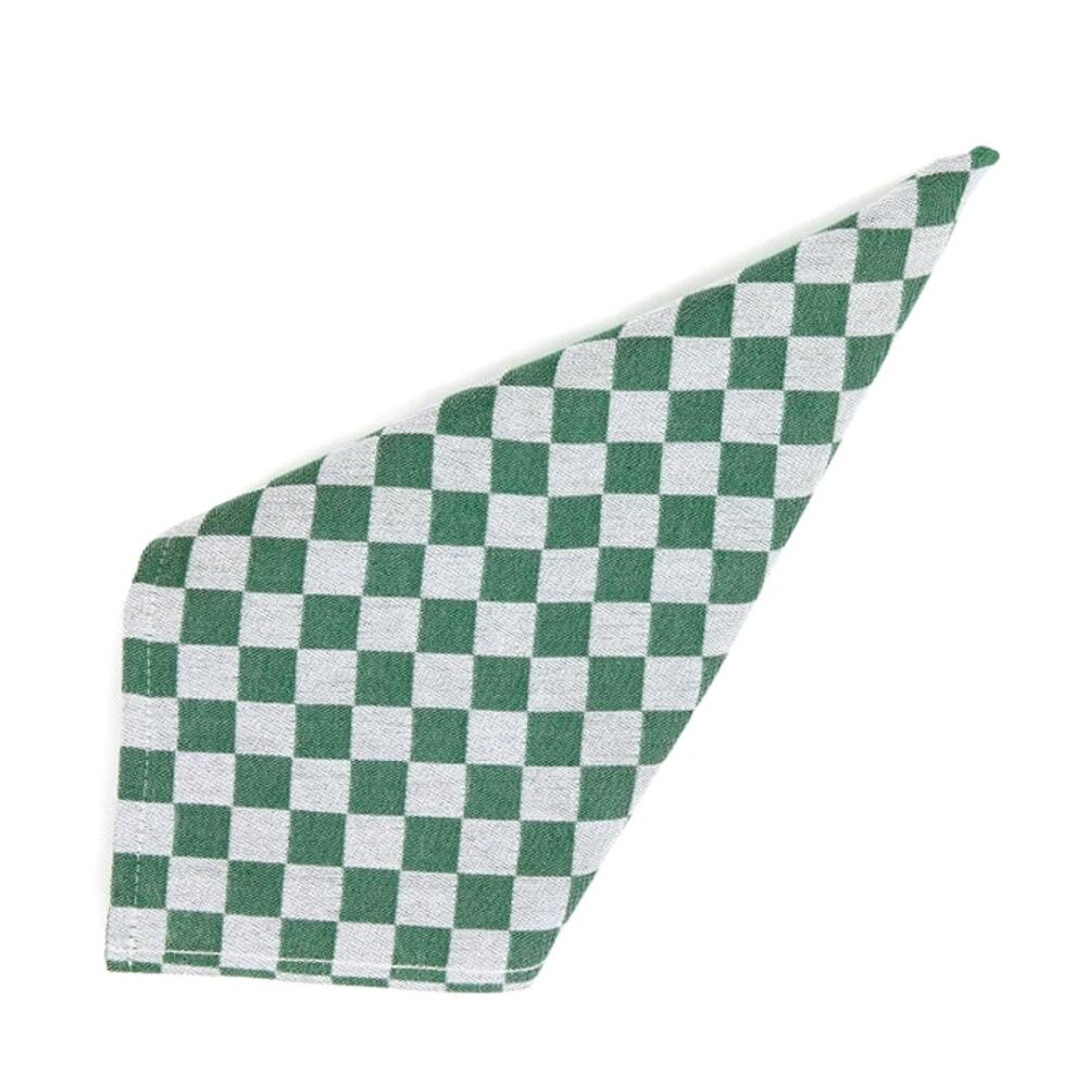 NEW Mackenzie-Childs Dark Green Check Cotton Napkin Set of 4